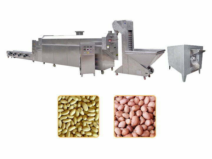 máquina de torrefação de amendoim grande e pequena