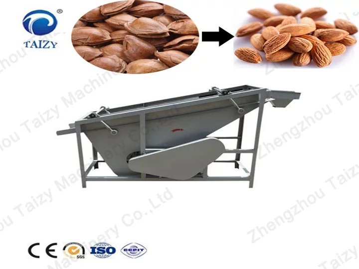 Almond shelling machine processing raw materials