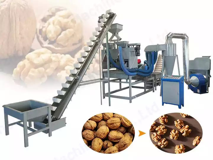 500kgh Automatic Walnut Shelling Line
